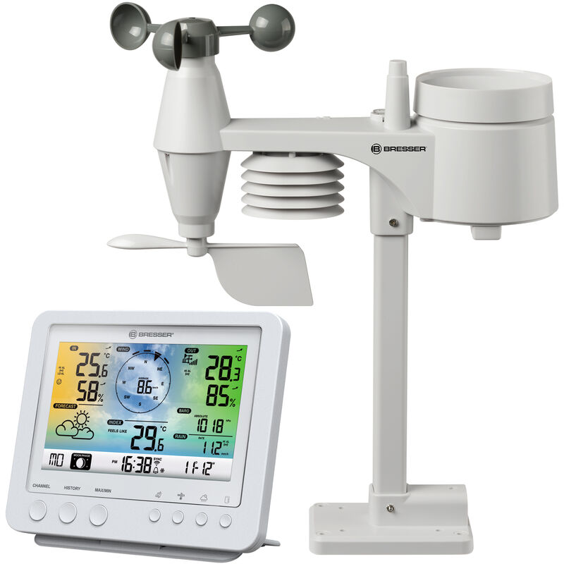 Station météo EMOS avec anémomètre et pluviomètre, système météo sans fil  intérieur et