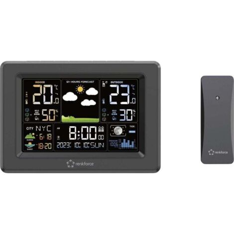 Station météo numérique sans fil avec 3 capteurs extérieurs – Modèle RF-4883630, écran LCD rétroéclairé, précision élevée