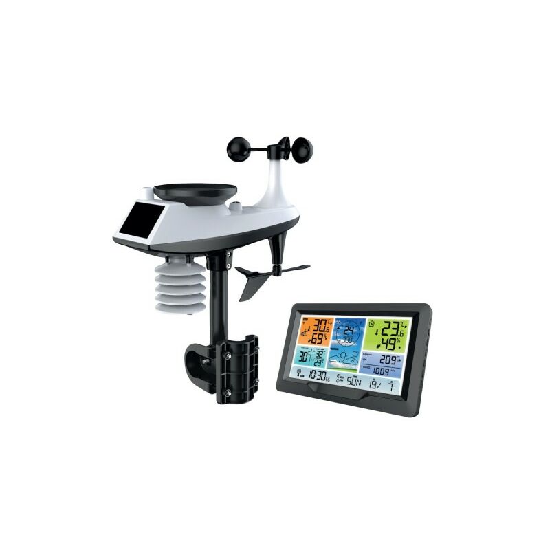 Station Météo Professionnelle Couleur Sans fil usb SM-061 – Radio-Pilotée, Capteur extérieur inclus, 2 alarmes avec fonction Snooze