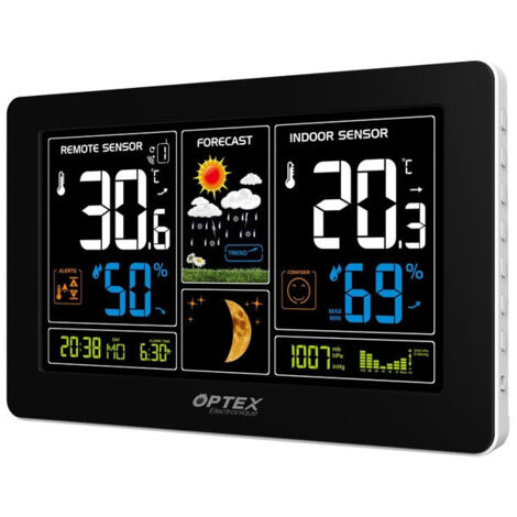 Station Météo Radio Controlée écran Couleur Avec Sonde Exterieure Et Chargeur Usb - Optex