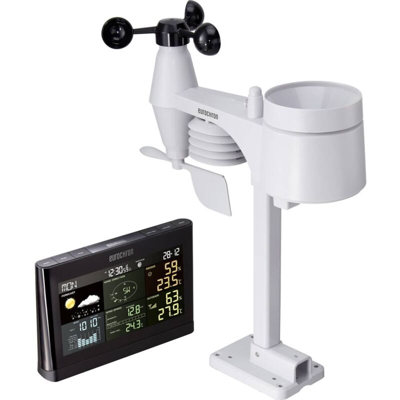 Station météo radiopilotée Eurochron EC-4406124 Prévisions météorologiques 12 à 24 heures
