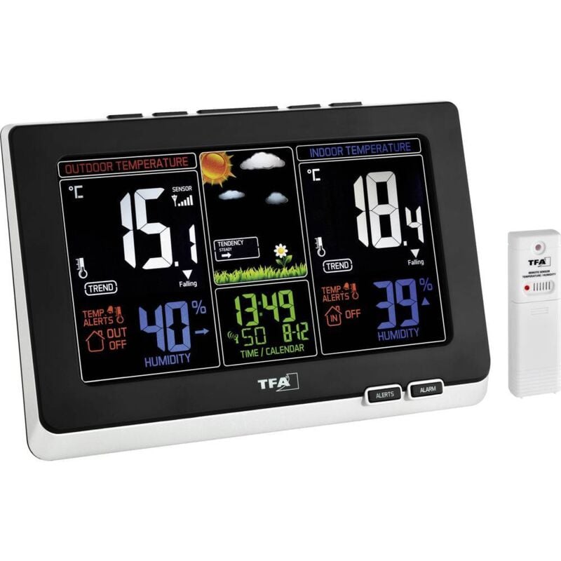 Station météo radiopilotée numérique TFA Dostmann 35.1129.01 noir (mat)