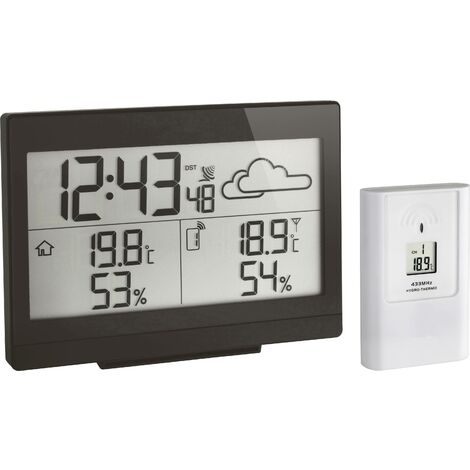 Station météo radiopilotée numérique TFA Dostmann 35.1135.01 noir Y088621