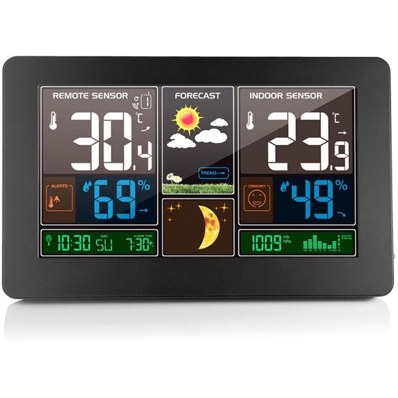 Station météo sans fil 3 en 1 pour intérieur et extérieur, thermomètre, hygromètre, baromètre, moniteur de température ambiante alimenté par usb,
