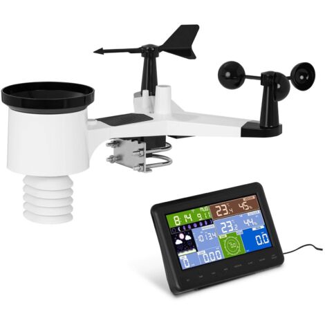 Station Météo Sans Fil Wifi Écran LCD Thermomètre Hygromètre Intérieur Extérieur - Blanc