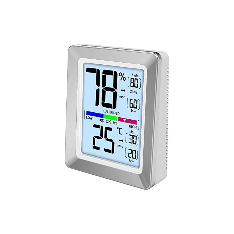 WS9460 frontal moderne avec affichage coloré, capteur tactile pour éclairage argent - Technoline