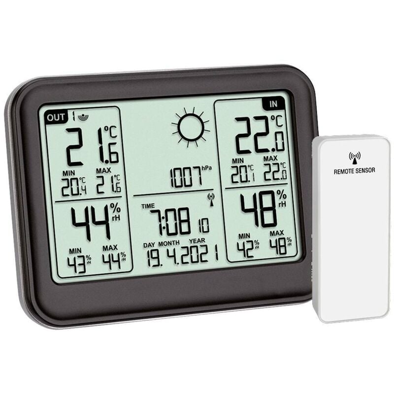 Dostmann memo 35.1141.01 Station météo radiopilotée Prévisions météorologiques 12 à 24 heures Nombre de capteurs ma - TFA