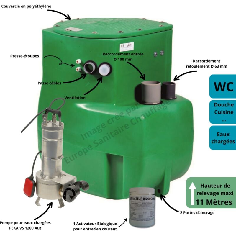 Jetly - Station Relevage Fékafos dsd 270/ vs 1200 aut à 1 Pompe