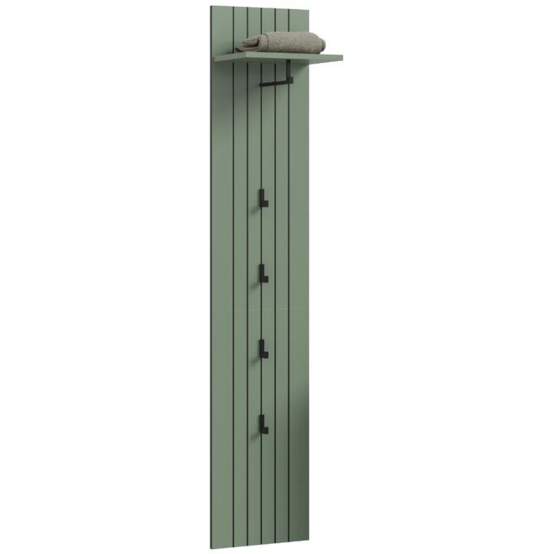 Ebuy24 Station Wandgarderobe 4 Haken Staubgrün.