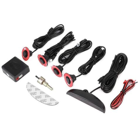 Stationnement assisté avec 4 capteurs plats ajustables, radar de recul automatique pour voiture, avertisseur sonore de marche arrière.