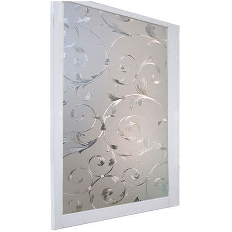 Statische Fensterfolie, blickdichte Sichtschutzfolie, selbstklebende Milchglasfolie, Sichtschutzfolie, dekorative UV-beständige Folie, 45 x 200 cm