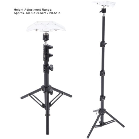 Stativ-Montageset für Mini-Satellitenschüsseln, verstellbares Aluminiumstativ 50–129 cm mit 1/4-Zoll-Adapter