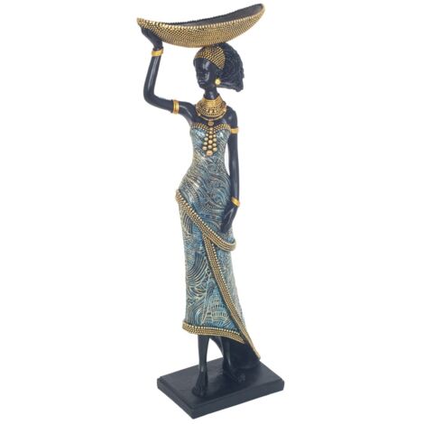 Statua Africana Decorativa in Resina, Figura Artistica per la Casa, Regalo Originale, 44,5 cm, Stile Etnico