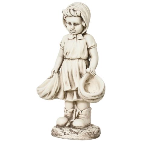 STATUA BIMBA25X37XH66,5CM IN POLIMAGNESIO BIANCO.