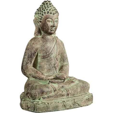 Statua buddha 47X35X67 cm Buddha statua resina Buddah arredo color oro anticato Statua buddha grande arredo interno ed esterno