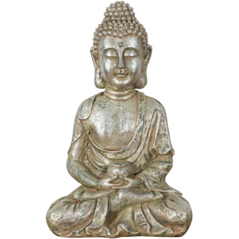 Statua buddha 51x33x23 cm Buddha statua resina Buddah arredo color oro anticato Statua buddha grande arredo interno ed esterno