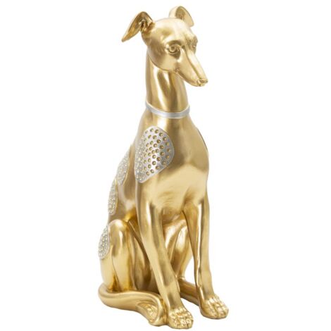 Statua Cane Seduto 19,8x10x29 cm in Poliresina