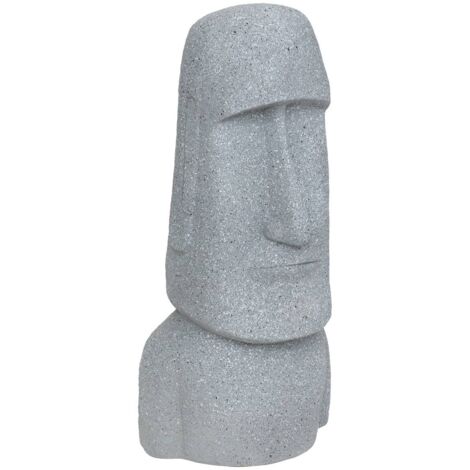 Statua da esterno moaï h.82cm grigio magnesia - Atmosphera créateur d'intérieur