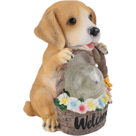 Statua decorativa a LED a energia solare per cani