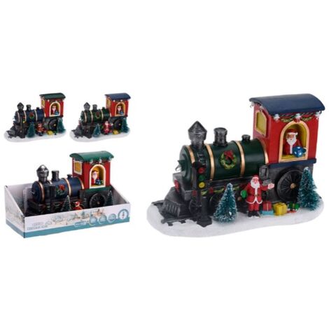 Statua Decorativa BASIC & CO Treno Babbo Natale 22 x 13 cm