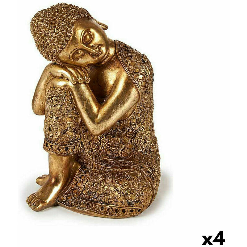 Image of Statua Decorativa Buddha Seduto Dorato 20 x 30 x 20 cm (4 Unità)