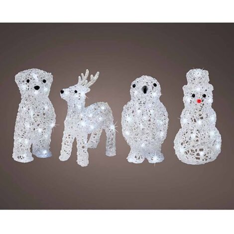 Statua Decorativa da Giardino Lumineo 491031 animali 17 x 12 x 23 cm Natale