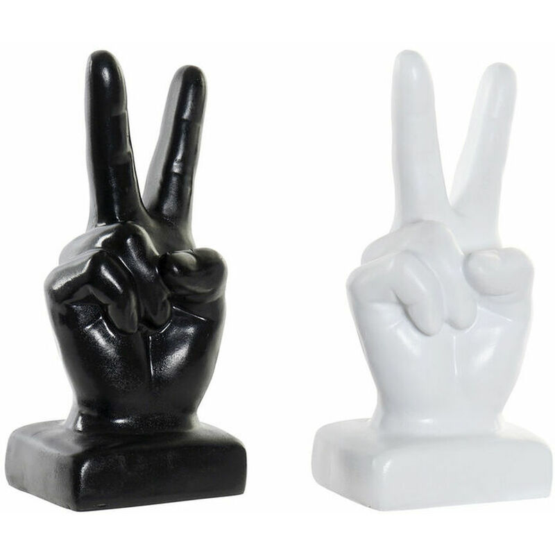 Dkd Home Decor - Statua Decorativa Bianco Nero