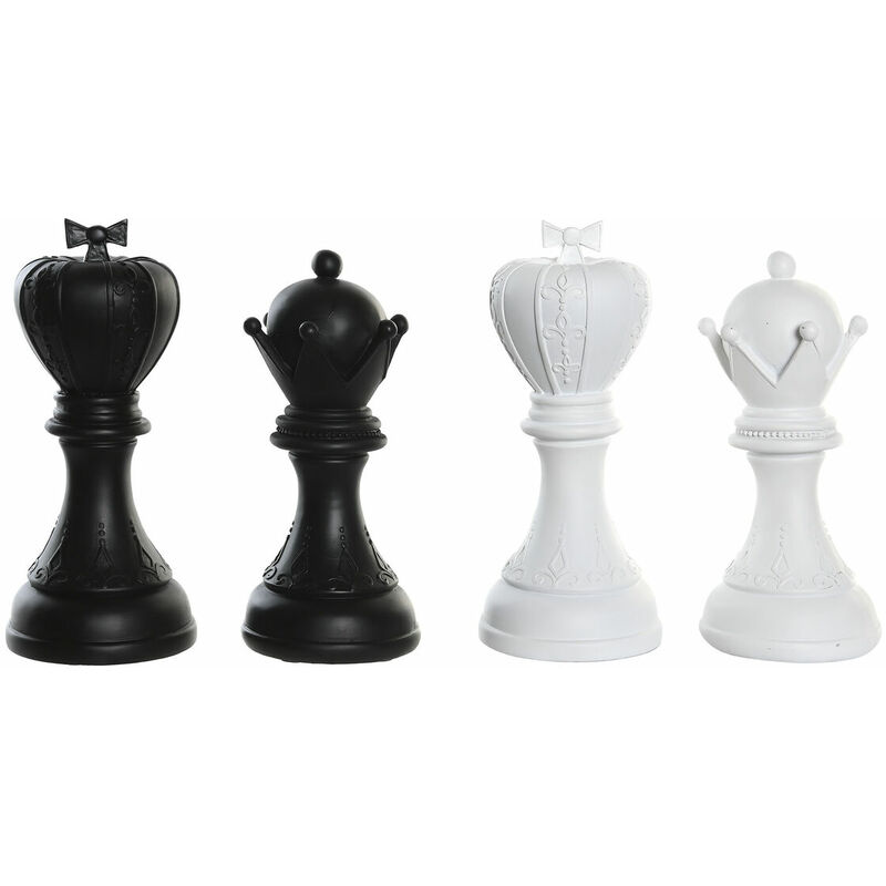 Statua Decorativa Dkd Home Decor Bianco Nero