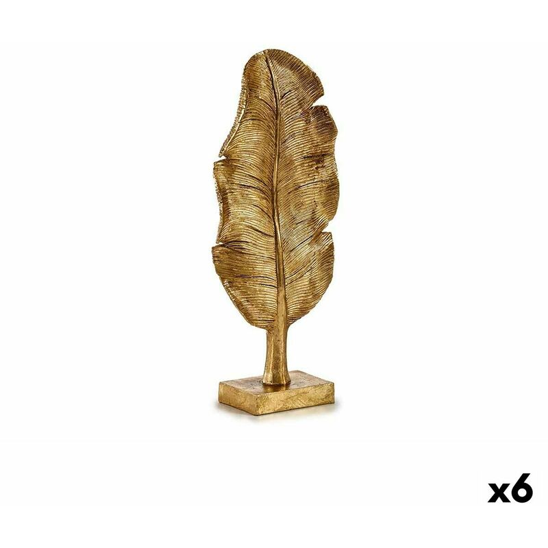 Image of Statua Decorativa Foglia della pianta Dorato 8 x 43,5 x 17 cm (6 Unità)
