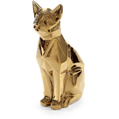 STATUA DECORATIVA GATTO 17X12X28 CM IN COLORE ORO