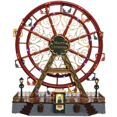 Statua Decorativa Lumineo Luce Movimento Noria Natale 37 x 21 x 45 cm