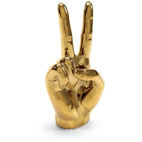 STATUA DECORATIVA MANO 9X7X19 CM IN COLORE ORO