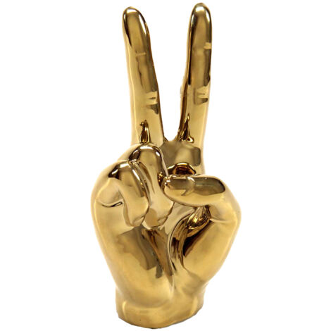 STATUA DECORATIVA MANO 9X7X19 CM IN COLORE ORO
