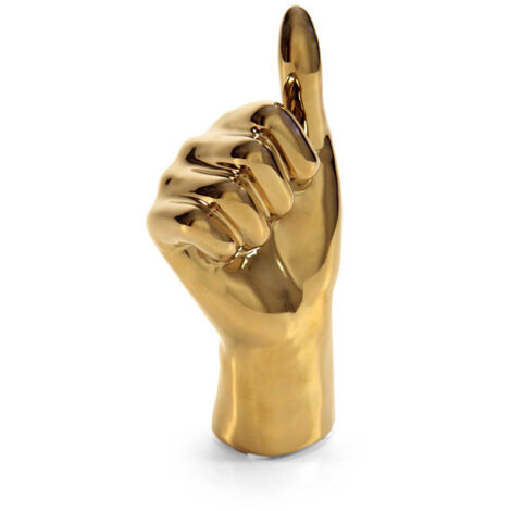 STATUA DECORATIVA MANO CON POLLICE IN SU 10X6X19 CM IN COLORE ORO