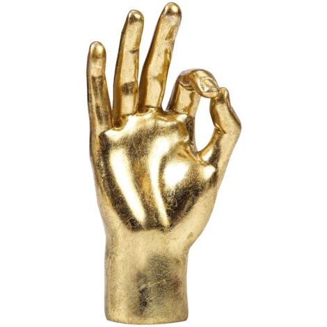 STATUA DECORATIVA MANO OK 15X6X24CM IN COLORE ORO
