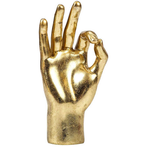 STATUA DECORATIVA MANO OK 15X6X24CM IN COLORE ORO