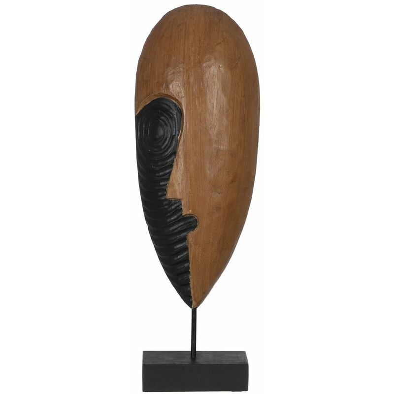 Image of Statua Decorativa Marrone Maschera 18 x 11 x 54 cm