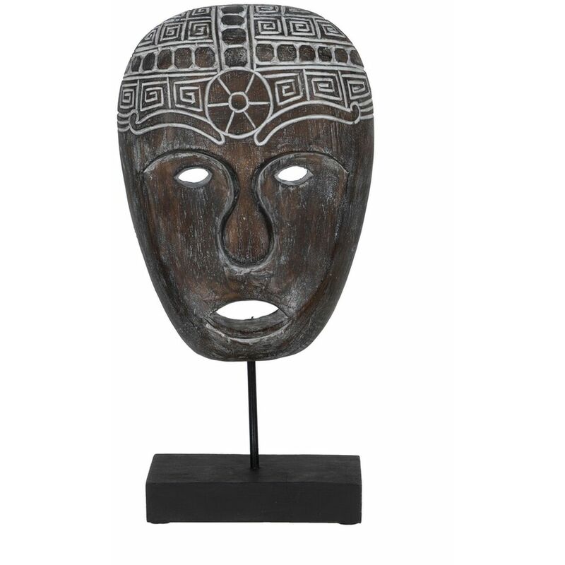 Image of Statua Decorativa Marrone Maschera 24 x 12 x 46 cm