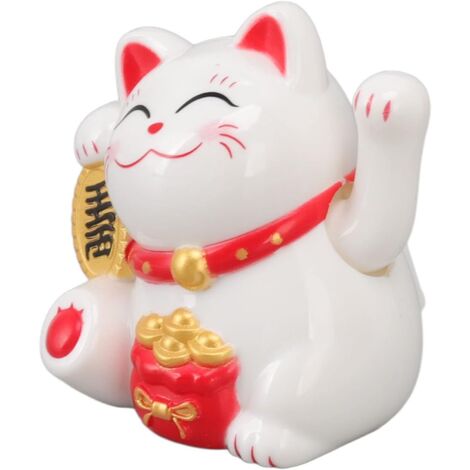 Statua del gatto fortunato Nazalus-Sale, accenti cinesi per la decorazione della casa, figurine da collezione, decorazione del gatto fortunato ad energia solare