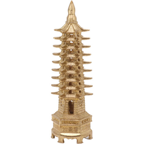 Statua della Torre Wenchang Mini Pagoda a 9 Livelli Decorazione Domestica in Ottone Ornamento Feng Shui per Scrivania