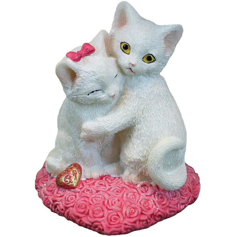 Image of Statua di animali Esecuzione squisita Ampia applicazione Resina Mini coppia adorabile Ornamento per gatti Articoli per la casa