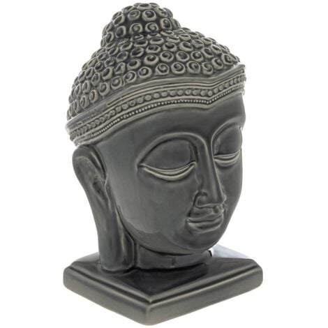 Statua di buddha yola in ceramica grigia h22,5 cm - Atmosphera créateur d'intérieur