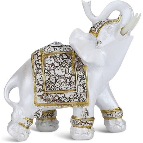Statua di elefante in resina, statuette di elefante, ornamento decorativo Feng Shui di elefante per la decorazione della casa