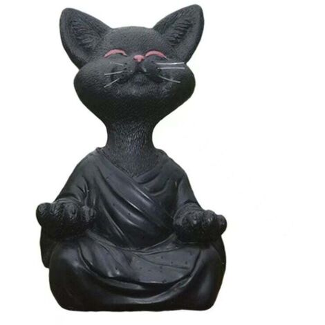 Statua di meditazione Statua di gatto Decorazione Zen Yoga Figura Resina Decorazione Meditazione Yoga Ornamento Feng Shui Collezione di sculture Artigianato Decorazione da giardino per prato (piccolo 