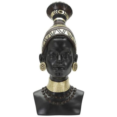 Statua donna masai con tribù cm 23X19X38,5 - TRIBELIA