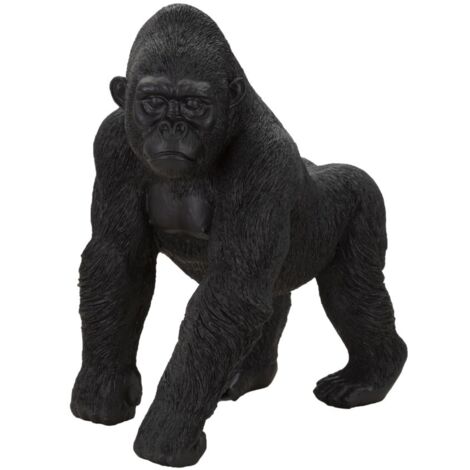 Statua Gorilla 35x37,5x21,5 cm in Poliresina Nero