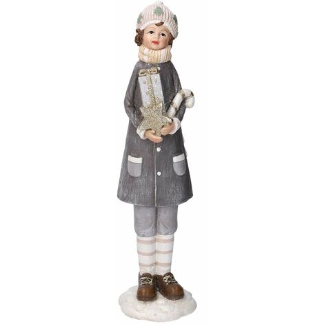 Statua resina bambino coro bianco cm 8x8xh31,5