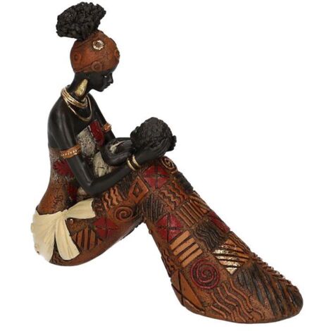 Statua resina donna africana cm 18