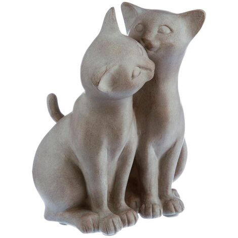 Statue 2 chats Cali H.16,8cm résine - Atmosphera créateur d'intérieur