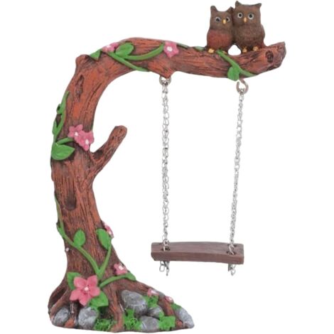 Statue Balançoire,Petite Sculpture Décorative d'Extérieur en Résine sur